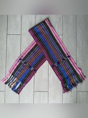 Guatemalan Faja (Belt) Hand Woven Textile, Blue & Multi